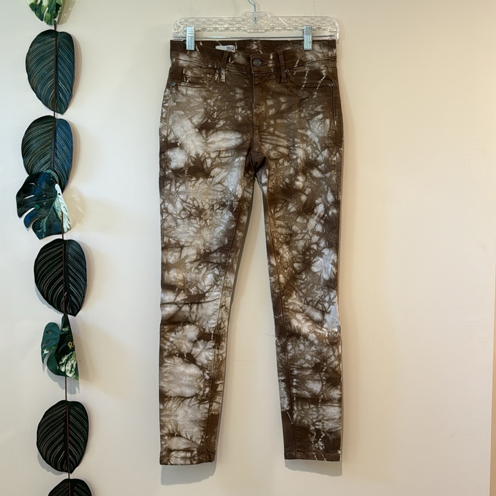 GAP Brown Tie Dye Jean - size 26 / 2- Mid-Rise Skinny Legging‎